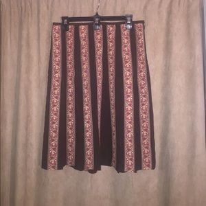 Brown, Red, & Gold Silk Skirt by Ann Taylor