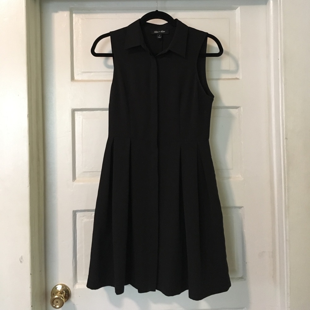 Chic Knee-Length Black Shirtdress