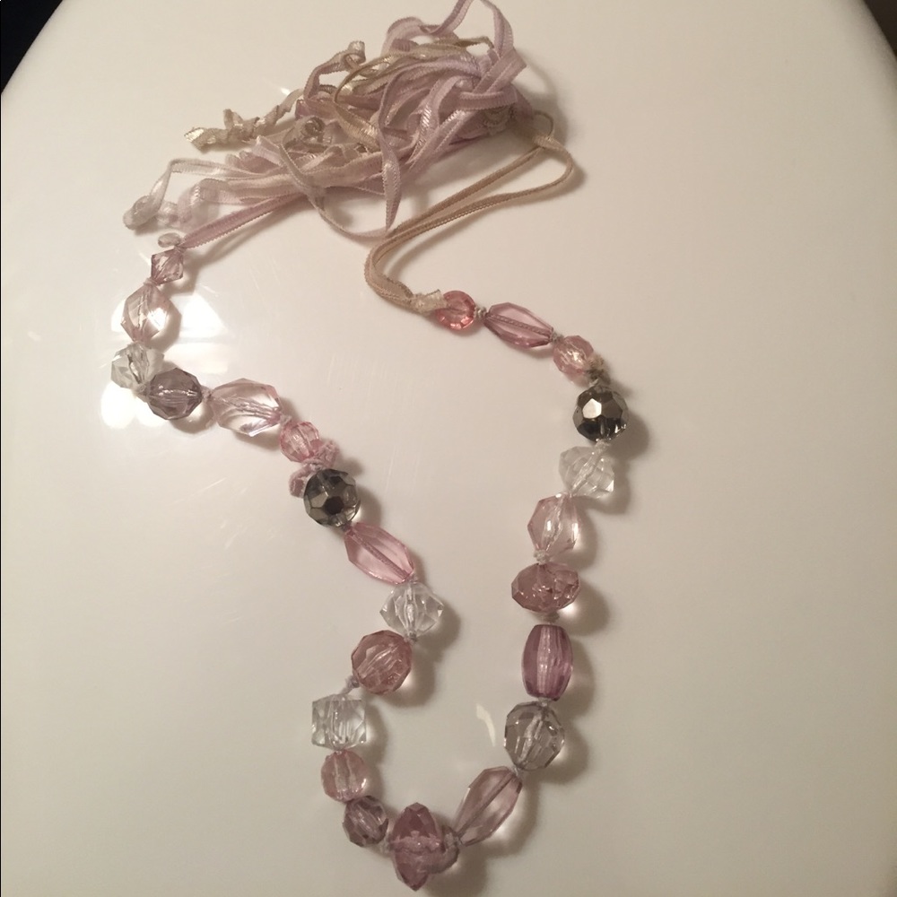 Large gemstone purple necklace