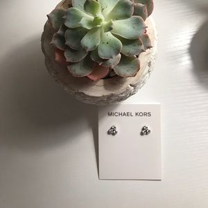Micheal Kors Tristone clear silver earrings