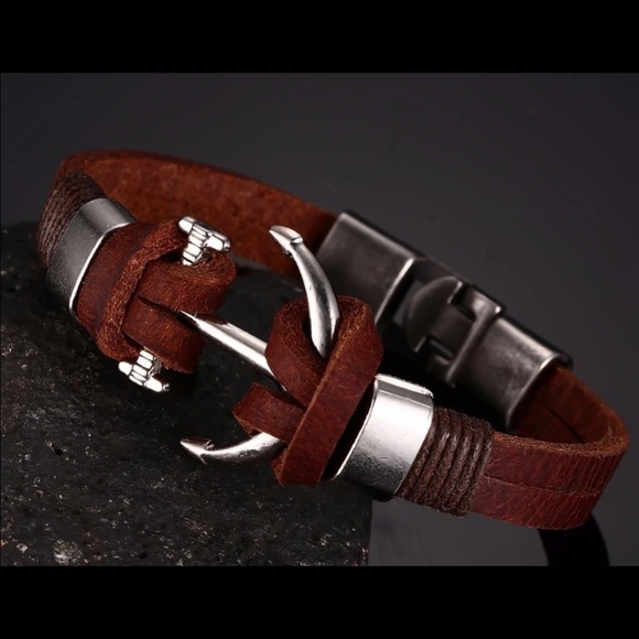 ⚓️ ANCHOR LEATHER BRACELET ⚓️ - Picture 2 of 3