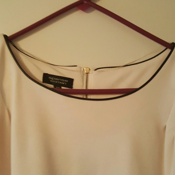 Cream dress with black leather details - Picture 3 of 3