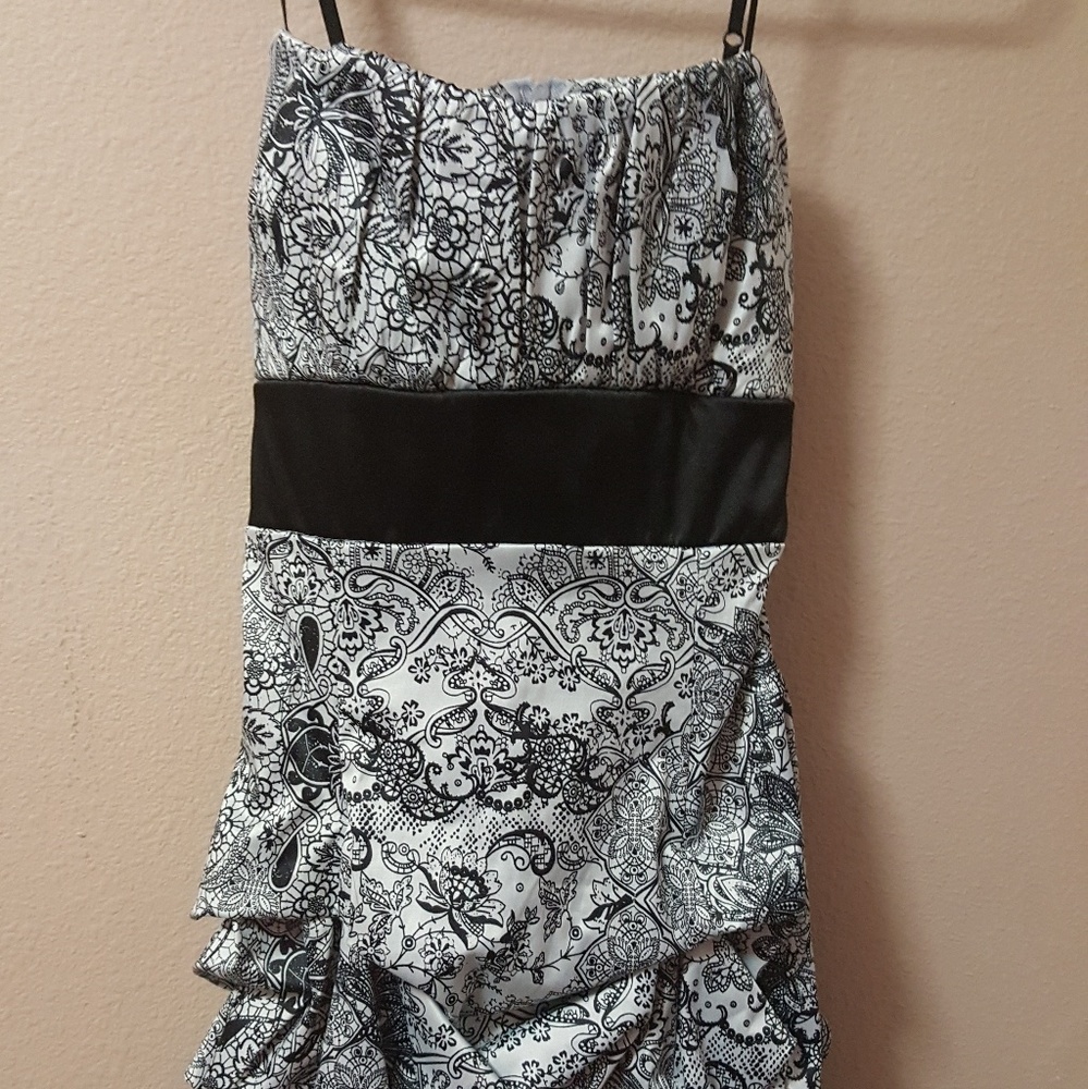 Black and white cocktail dress
