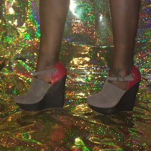 Multicolored wedge bootie!!Make Your Offer Today!!