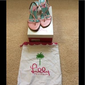 Lilly Pulitzer pink sandals 6.5m