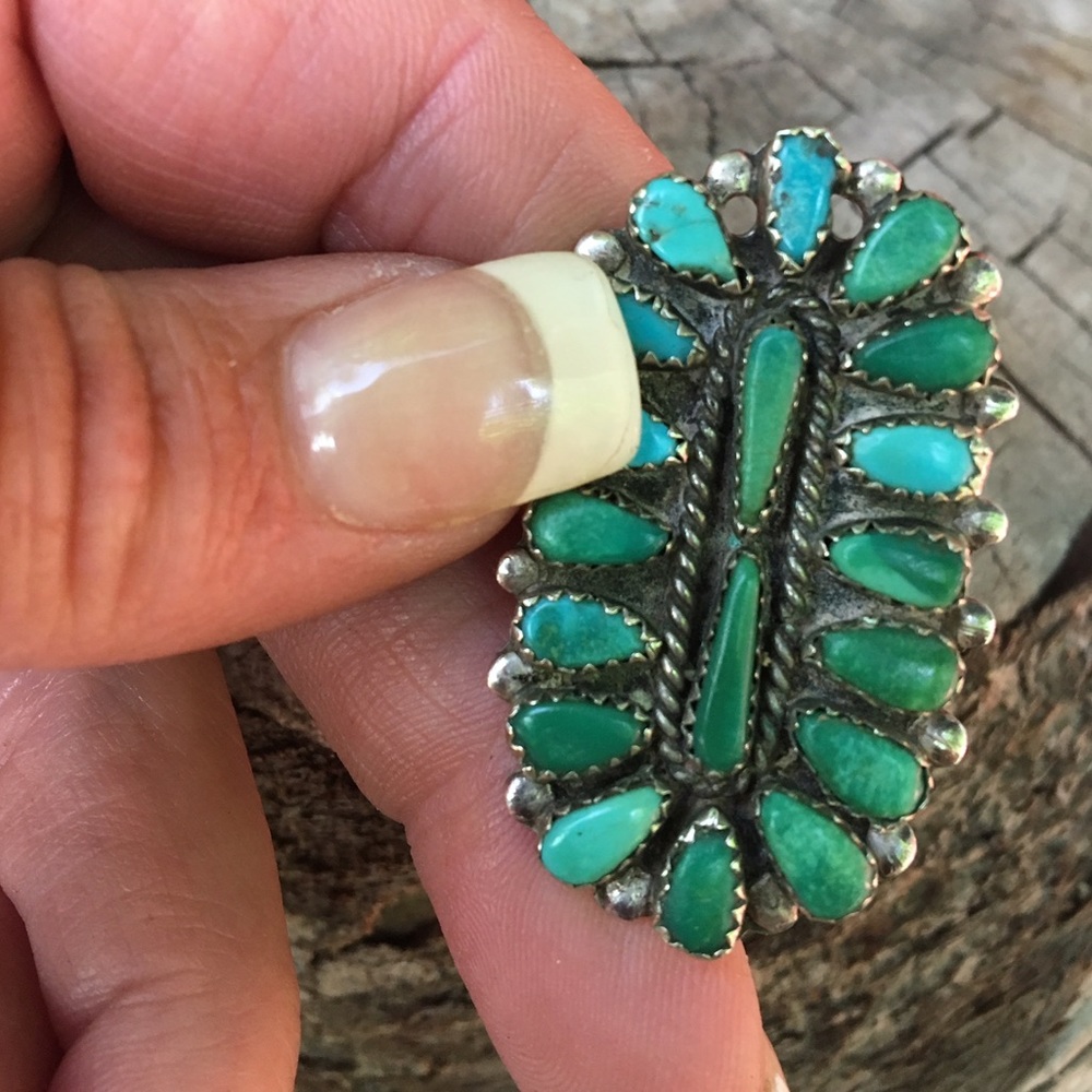 🔺SOLD🔻Vintage petite point turquoise ring - Picture 5 of 5