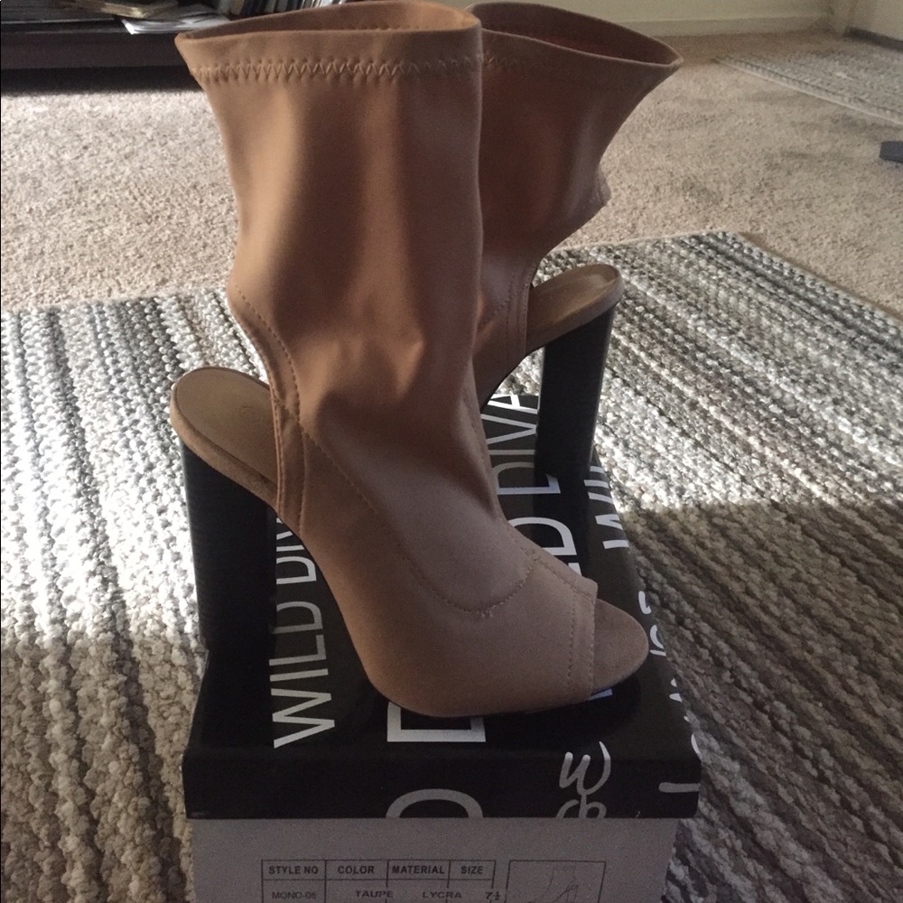 Never used taupe booties