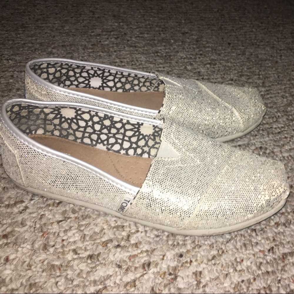 Toms silver glitter