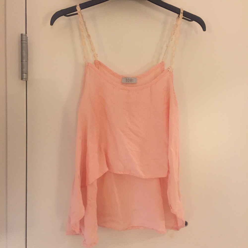Tobi Crop Flow Tank with Lace Strap Detail ✨