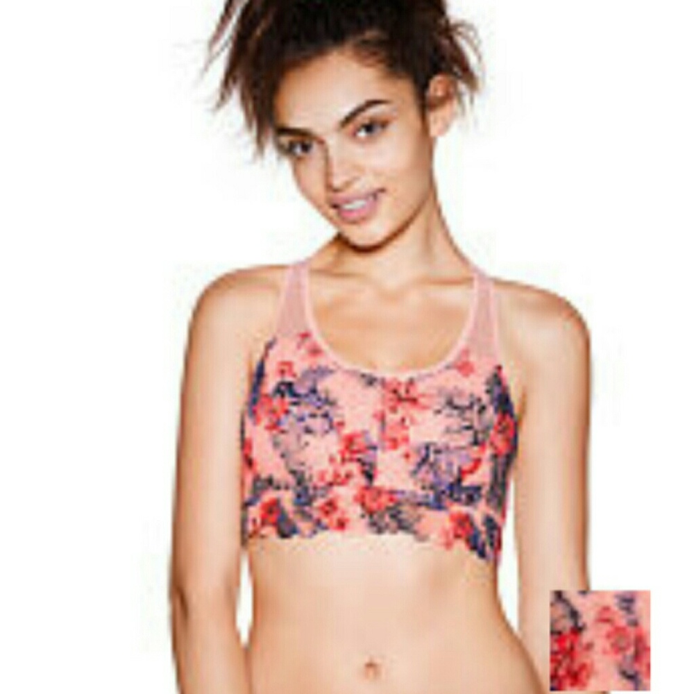 ✔VS PINK NWT FLORAL💖 LACE BRALETTE RACER BACK XS