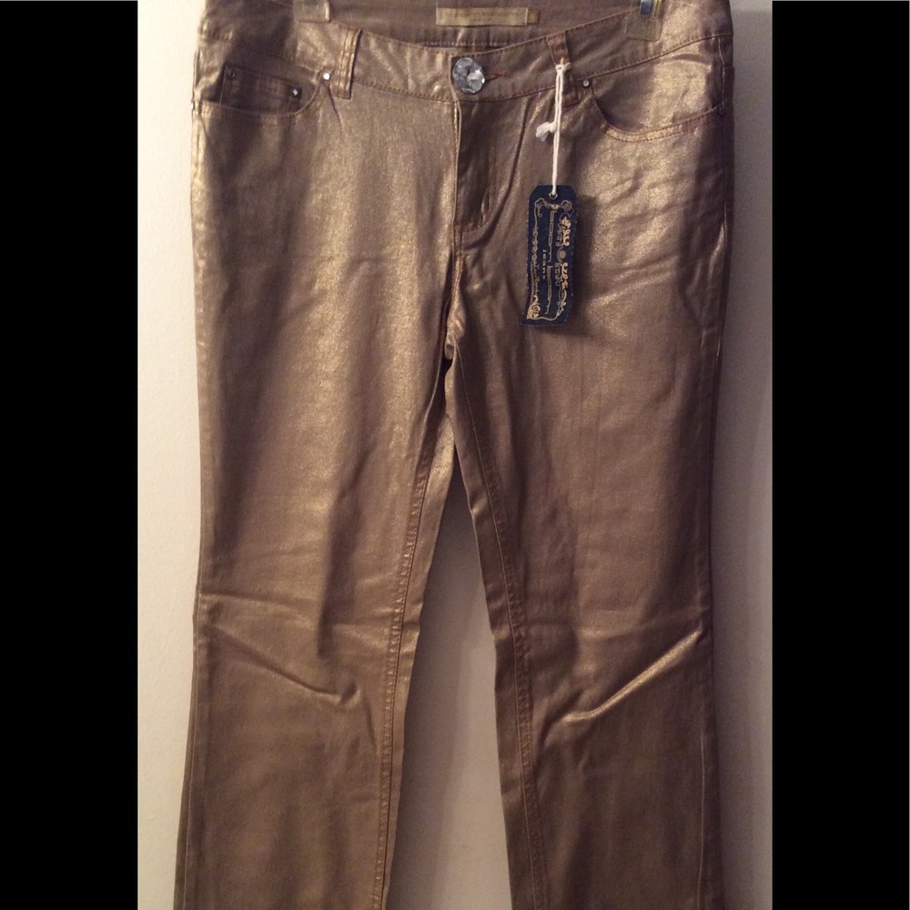 Boom boom metallic gold jeans size 13!
