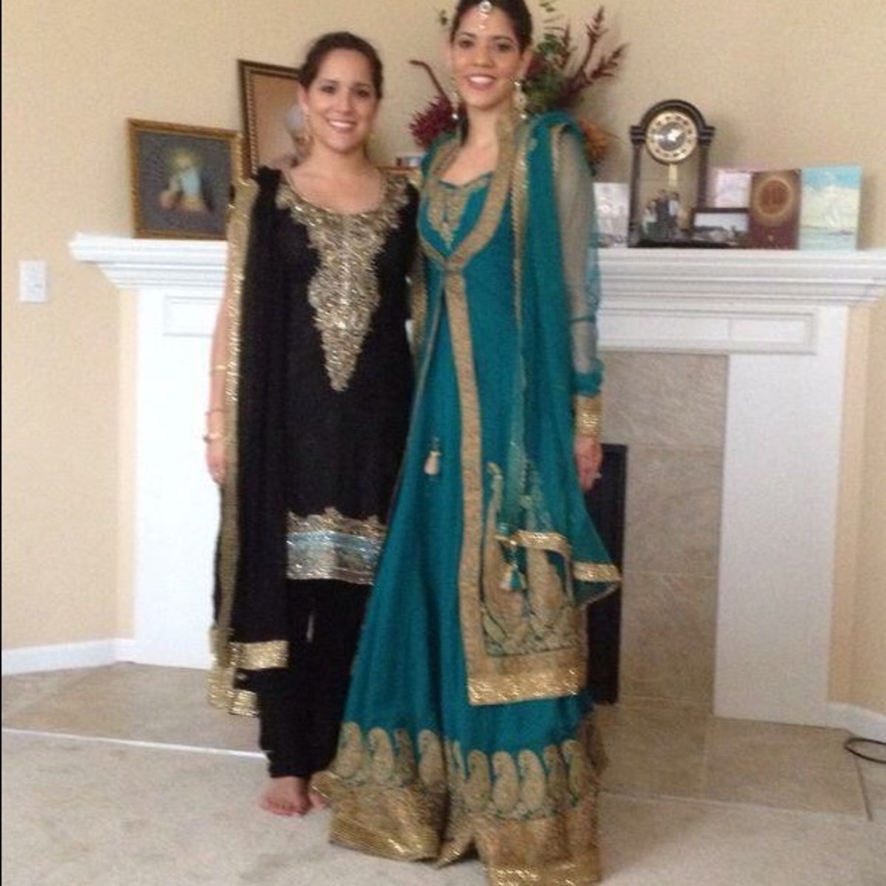 Green Anarkali Lehenga