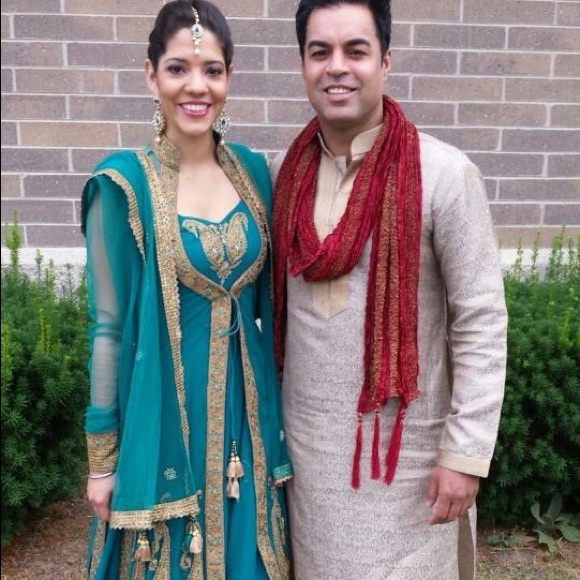 Green Anarkali Lehenga - Picture 2 of 7