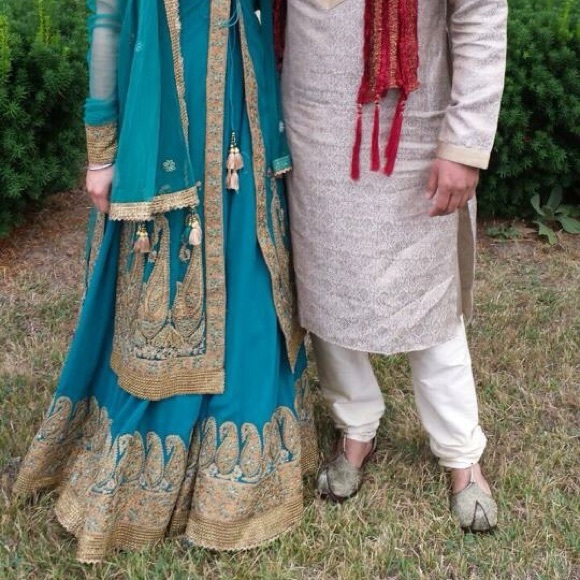 Green Anarkali Lehenga - Picture 4 of 7