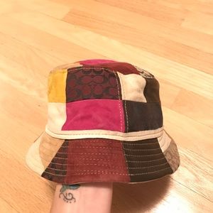 COACH Kids leather/suede patchwork hat