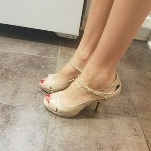 Nude Franco Sarto heels with glitter