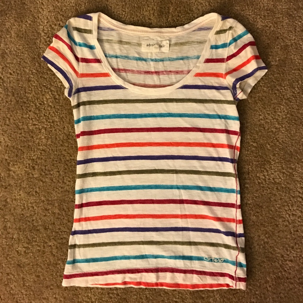 Striped scoop next tee.