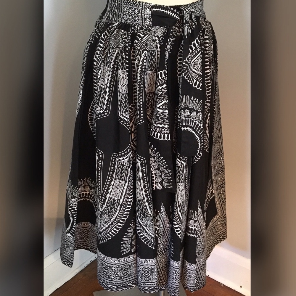 Dashiki Print Maxi Skirt