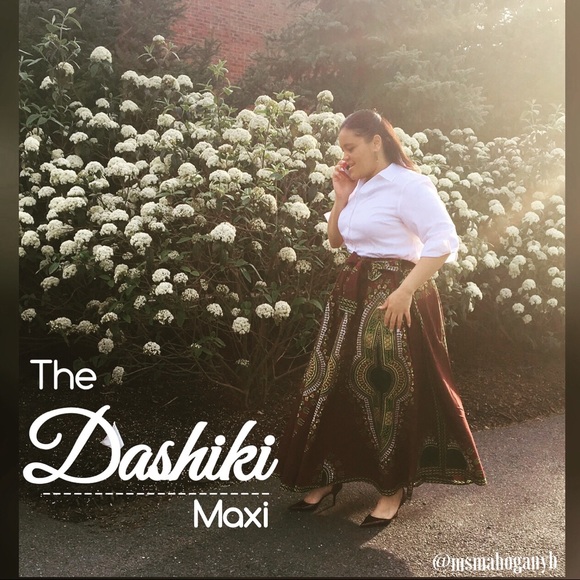 Dashiki Print Maxi Skirt - Picture 2 of 2