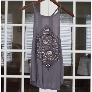 Gray Pattern Tank Top