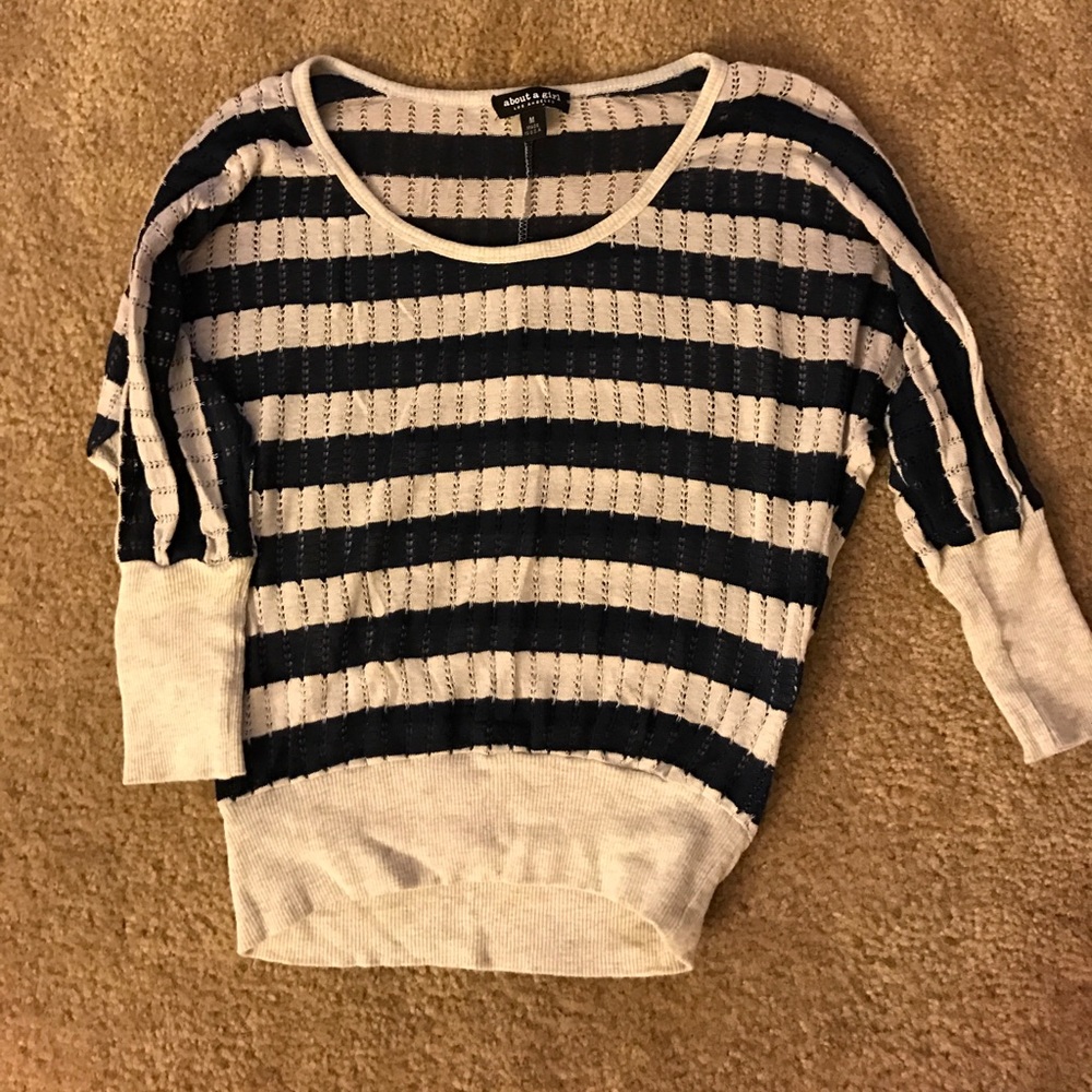 Striped sweater by About a Girl.