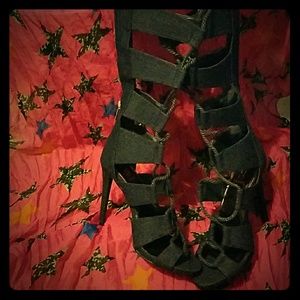 Blue Jean knee high boots