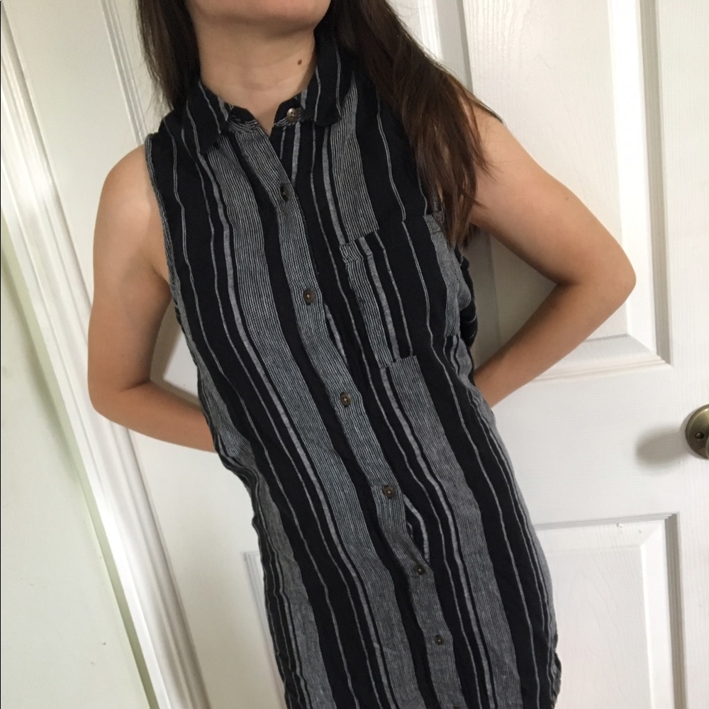 Black striped dress