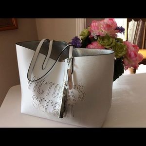 Victoria Secret white leather tote