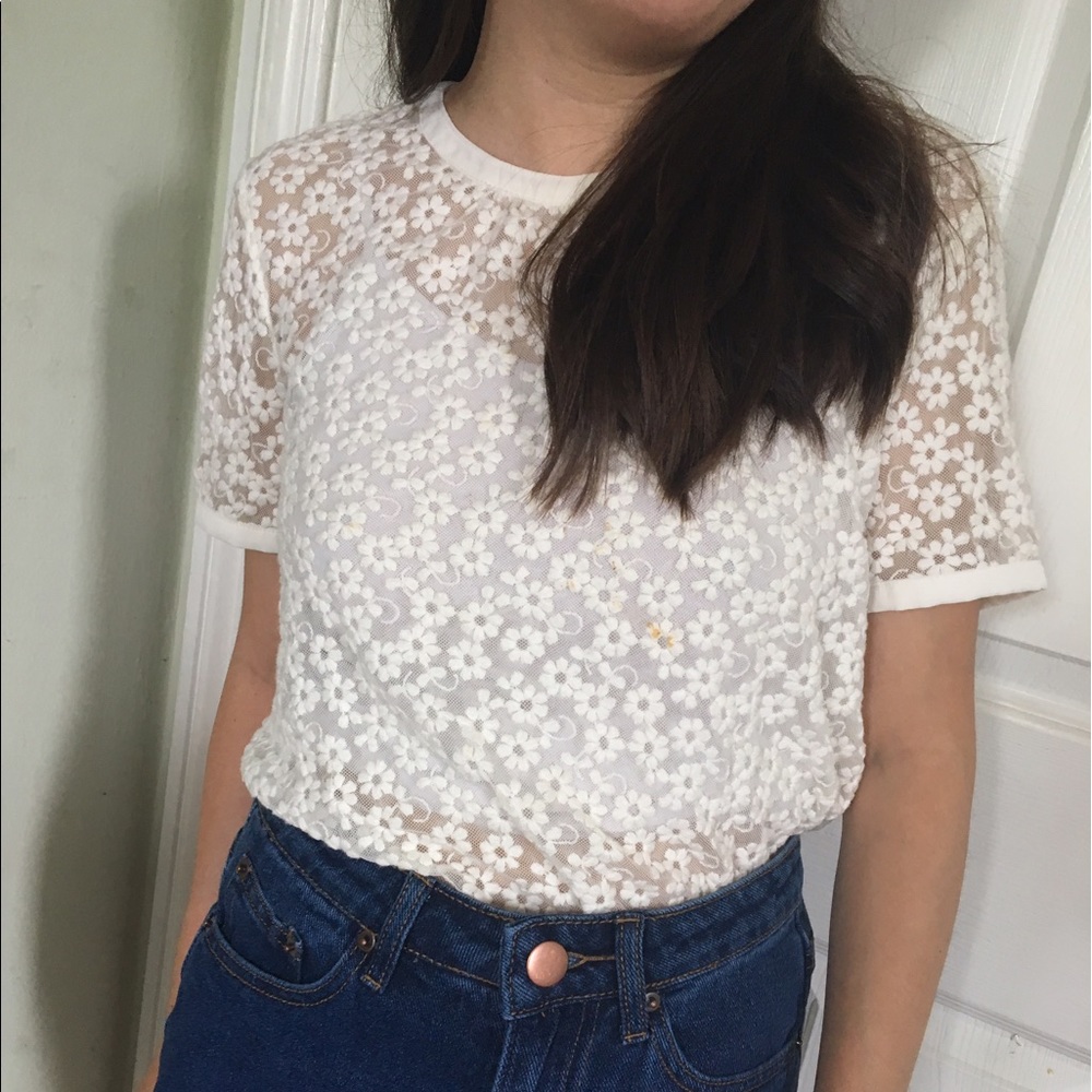 White mesh shirt