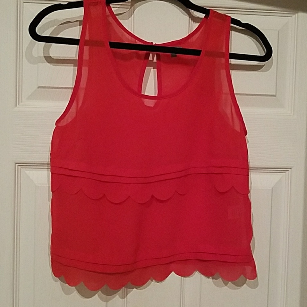 Dark coral sleeveless tunic