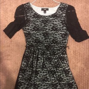 Black and Teal Lace Dress