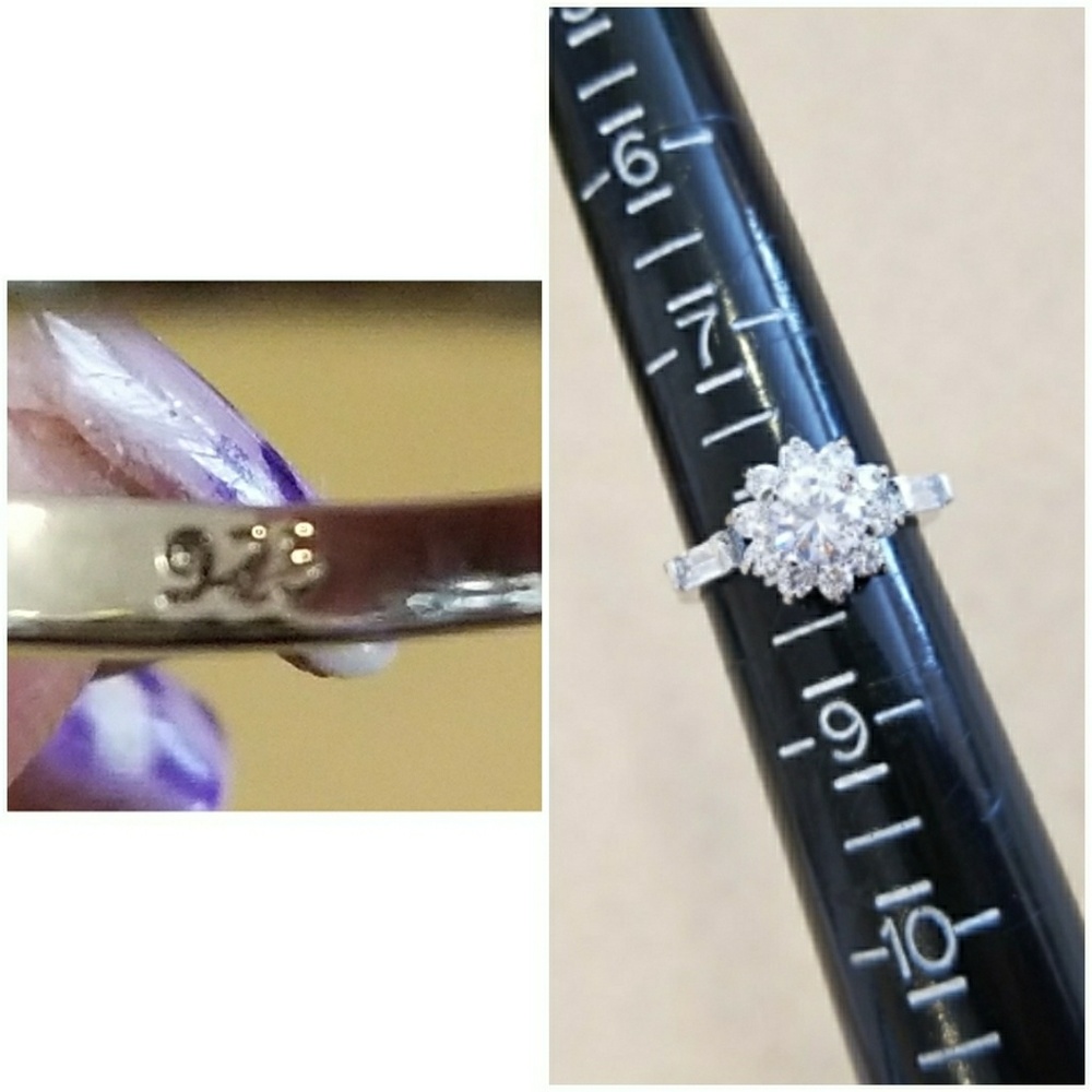 Genuine 2ct White Sapphire Ring Size 8 - Picture 4 of 4