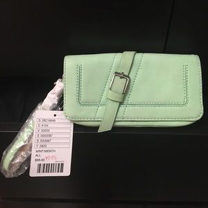Mint green clutch