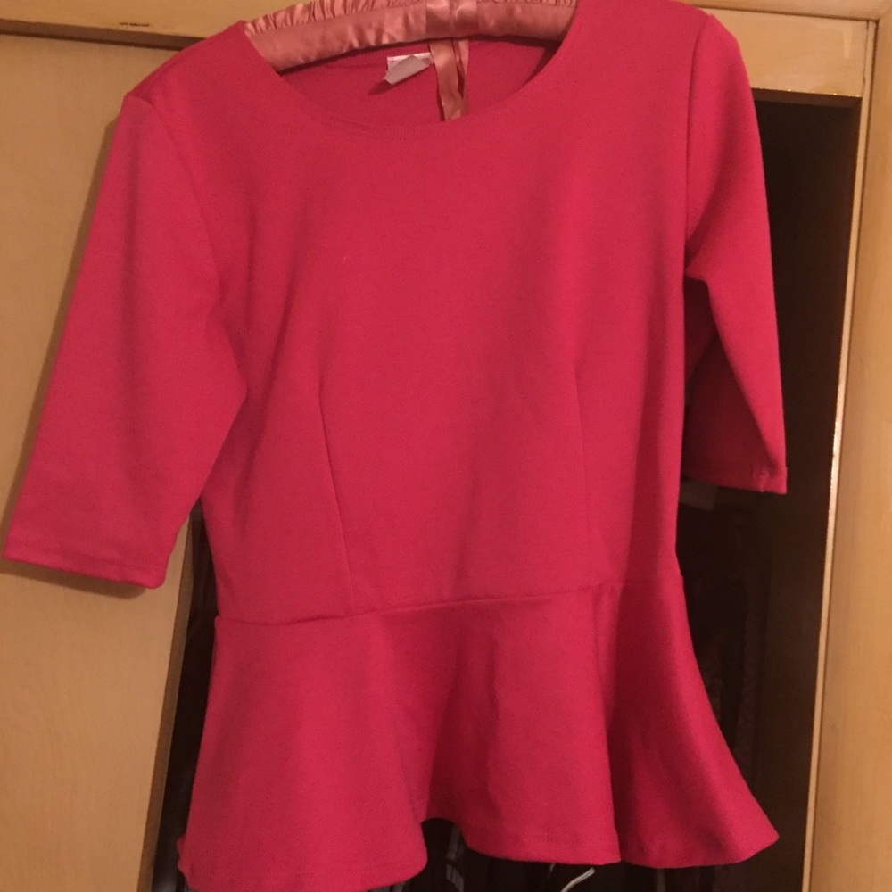 Hot pink peplum top