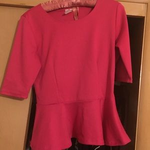 Hot pink peplum top