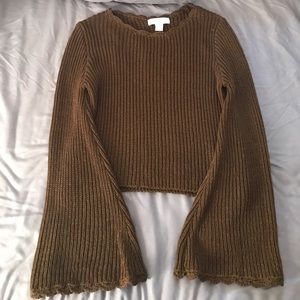 Olive green crop sweater