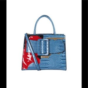 Maxie Belted Tote-Blue