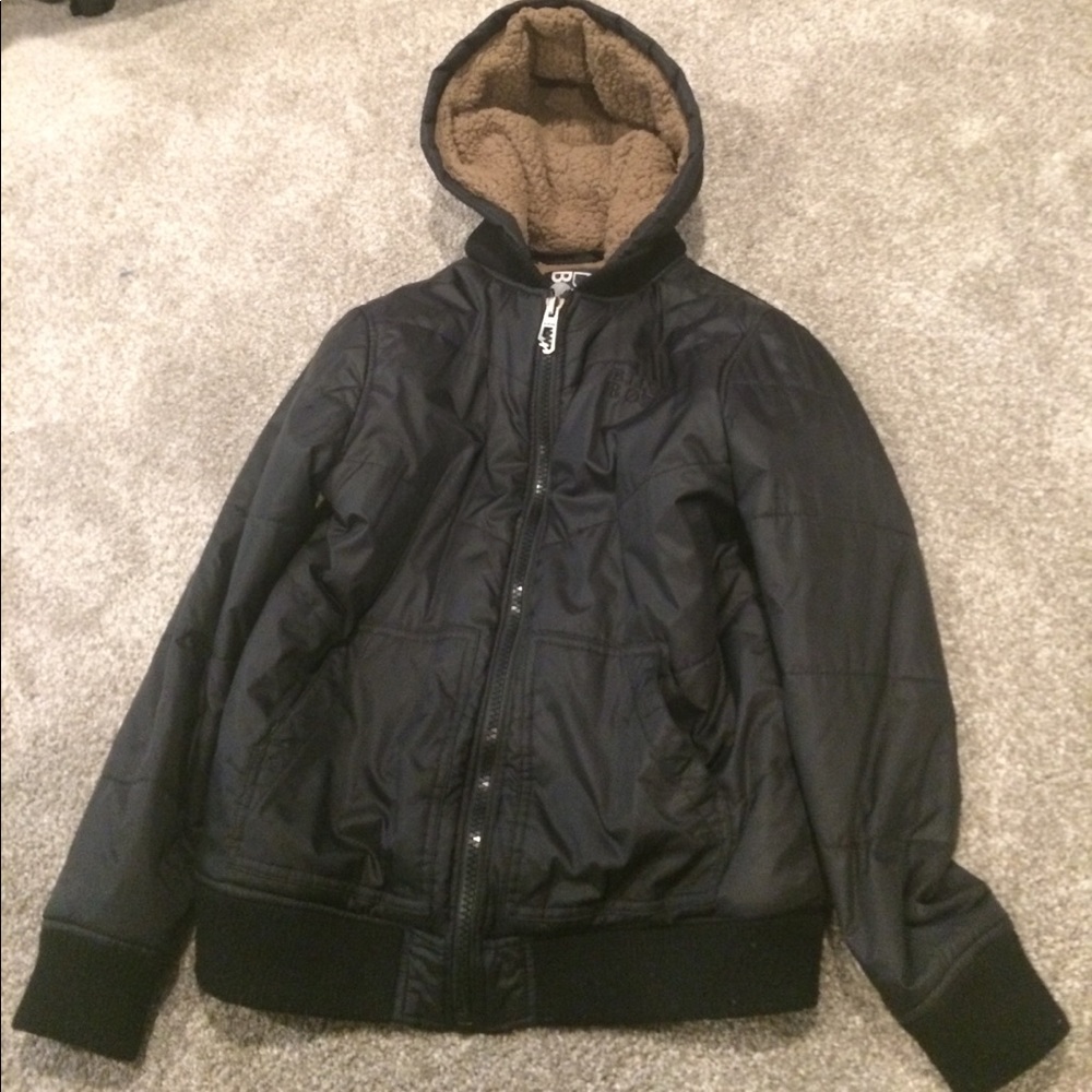 Heavy unisex jacket with removable hood