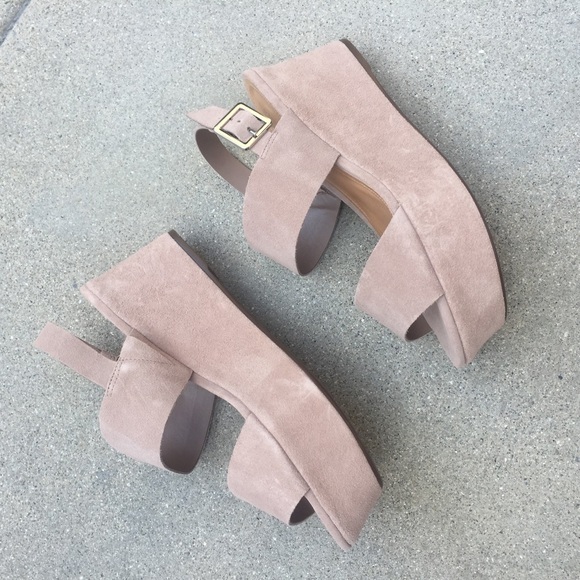 ❌SOLD❌Schutz Cow Suede Slide Wedge Sandals - Picture 4 of 6