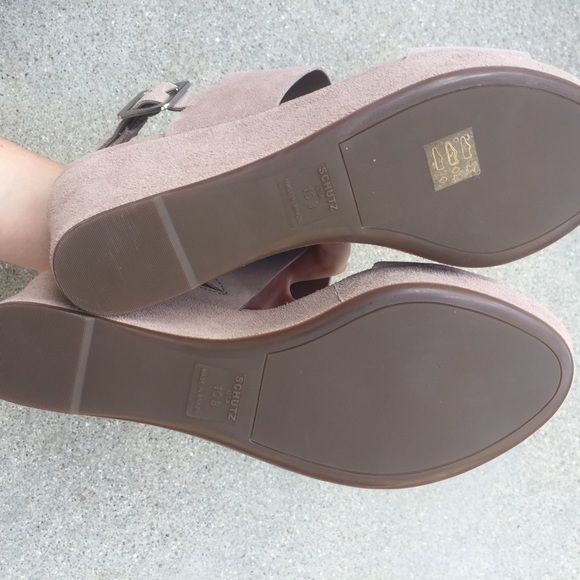 ❌SOLD❌Schutz Cow Suede Slide Wedge Sandals - Picture 5 of 6