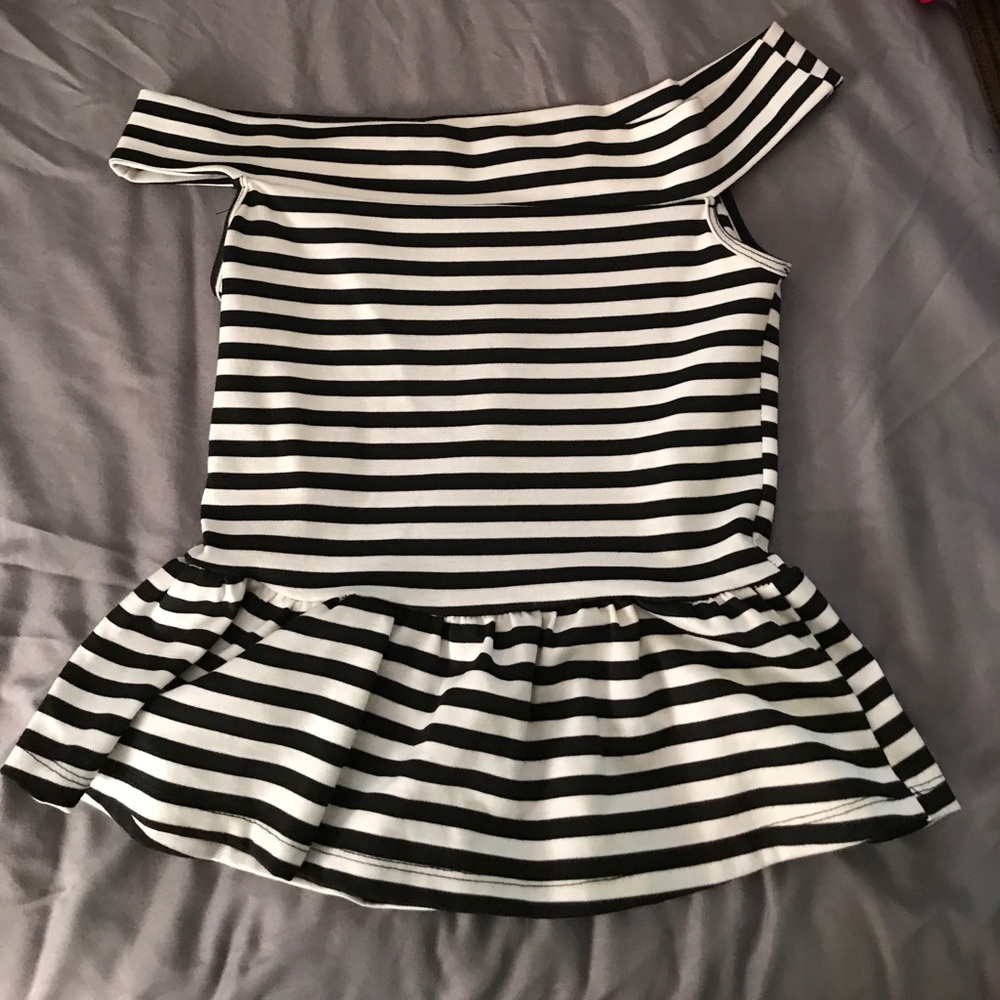 Black and white peplum