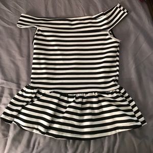 Black and white peplum