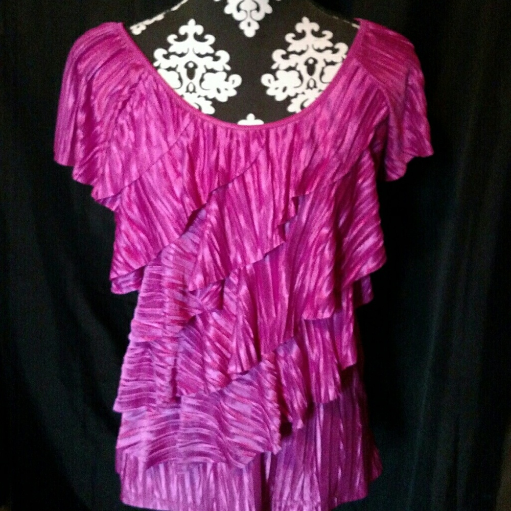 Pink Layered Top with Ruffles