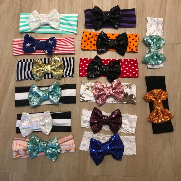 Other - Shelby Chic Sparkle Bow Headbands
