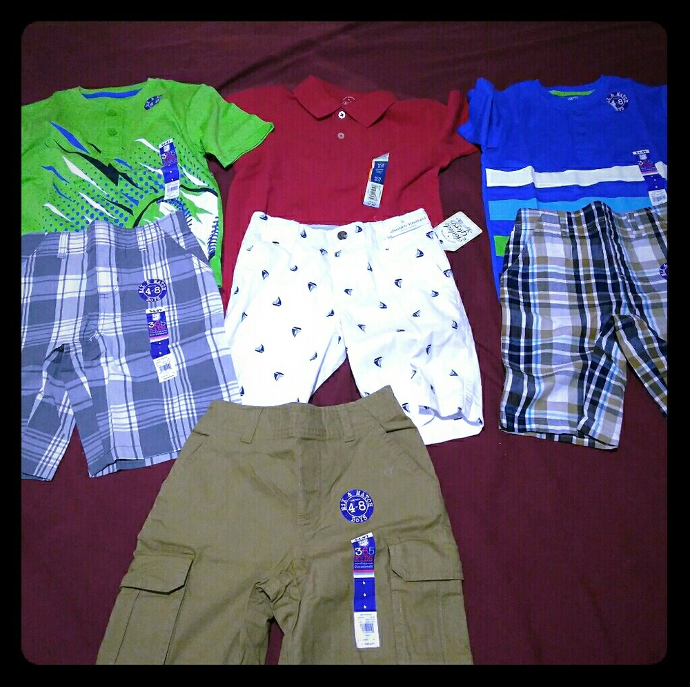 Childrens boys 3 outfits plus extra shorts
