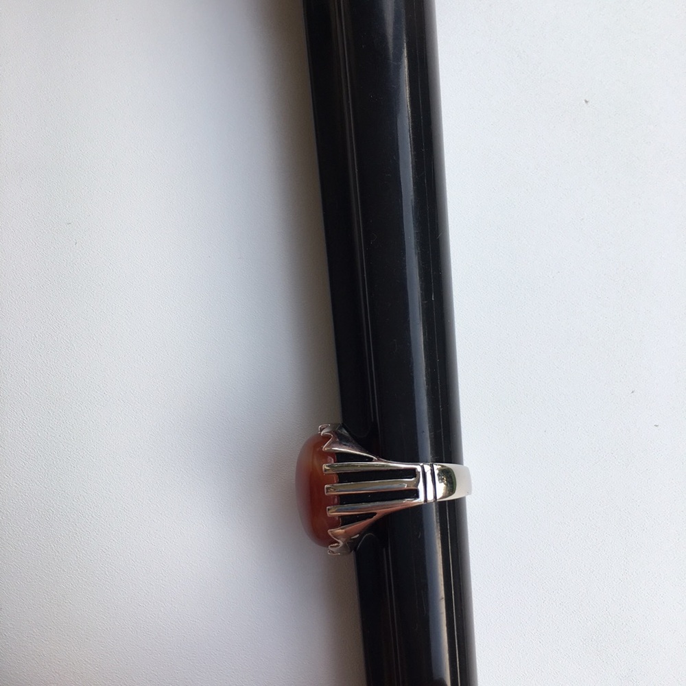 Blood-Orange Sterling Silver Ring - Picture 2 of 5