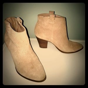 J Crew nude suede booties