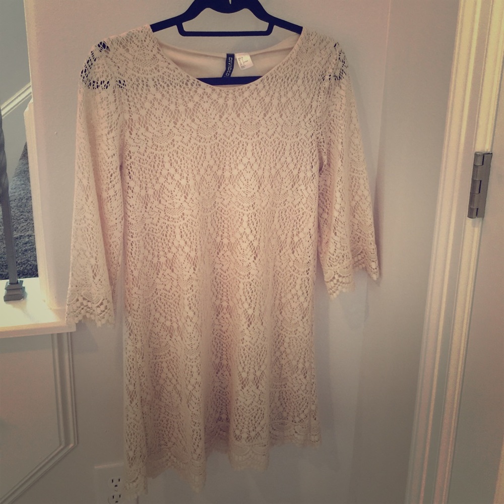 Super cute tan lace dress