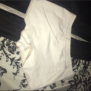 White Asymmetric Express Shorts