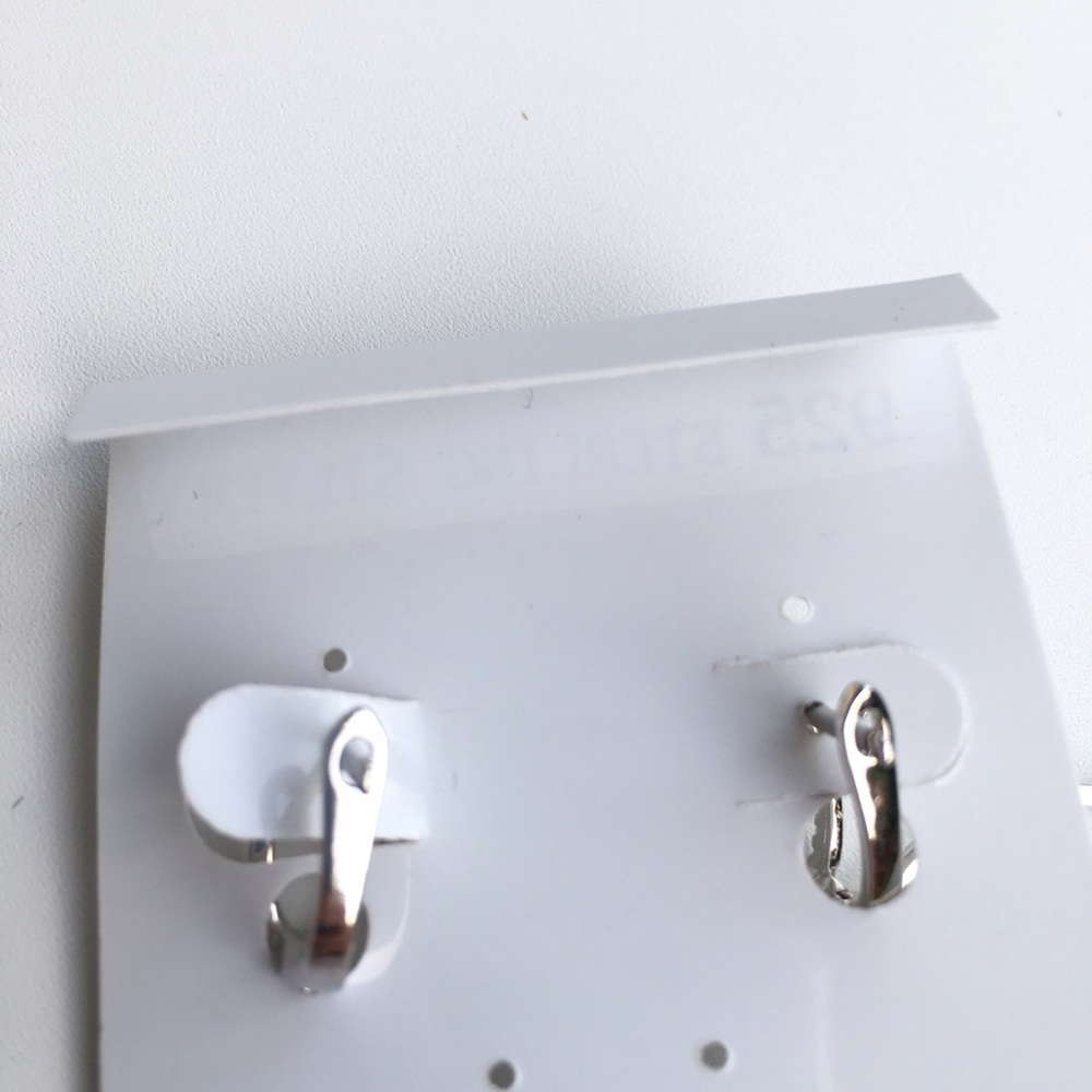 Encrusted Sterling Silver Hoops - Picture 3 of 3